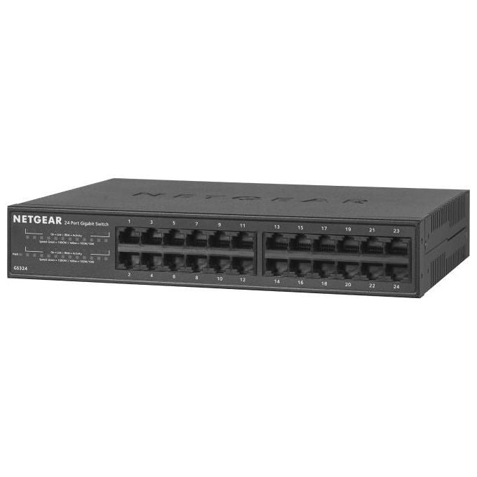 NETGEAR GS324 GS324 Switch Non Gestito 24 Porte Gigabit Ethernet Fanless Nero