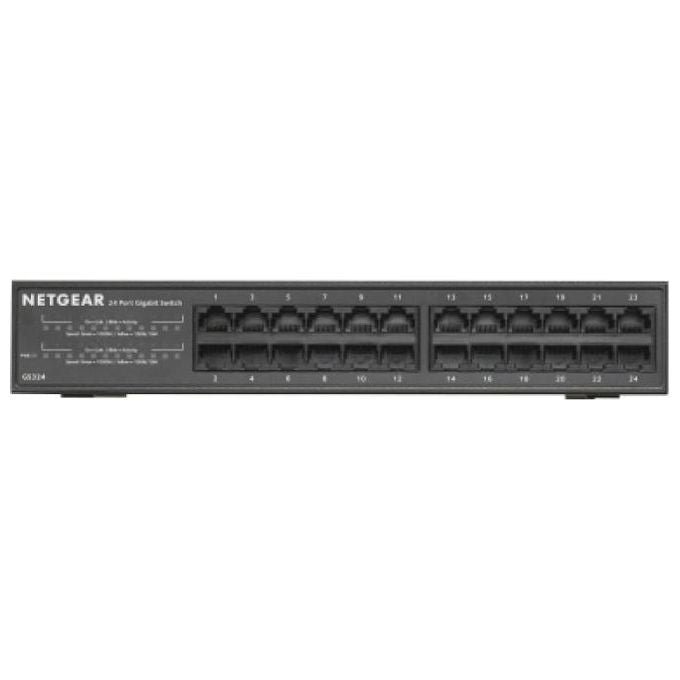 NETGEAR GS324 GS324 Switch Non Gestito 24 Porte Gigabit Ethernet Fanless Nero
