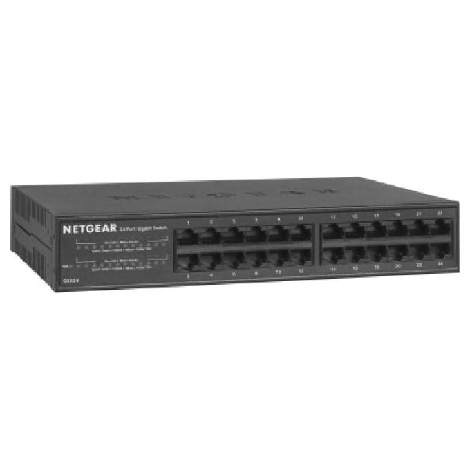 NETGEAR GS324 GS324 Switch Non Gestito 24 Porte Gigabit Ethernet Fanless Nero