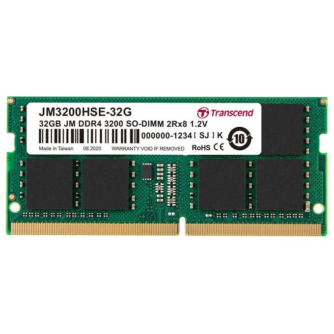 Transcend JM3200HSE-32G JetRam Memoria RAM DDR4 32GB SO-DIMM 3200MHz CL22 2Rx8 1.2V