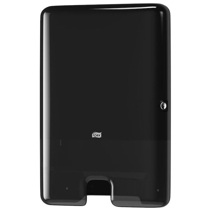 Tork 552008 Elevation Dispenser per asciugamani intercalati a foglio singolo compatibile con sistema H2 colore Nero