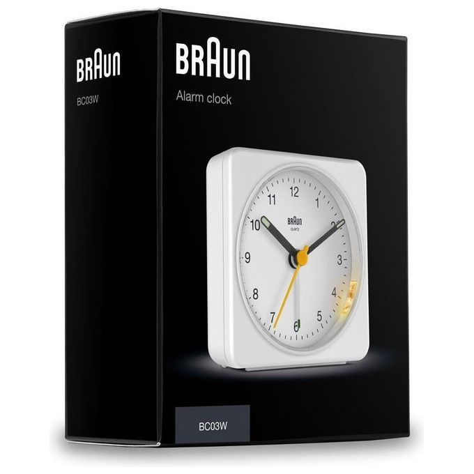Braun BC 03 W Sveglia al Quarzo Analogica Bianco