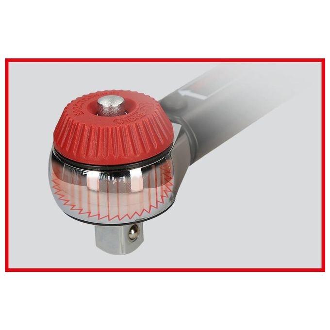 KS Tools Chiave Dinamometrica con Testa a Cricco a Quadro Scorrevole ErgotorquePrecision 60-320Nm 1-2