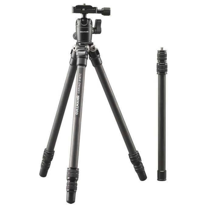 Cullmann CARVAO 816TC Treppiede da Viaggio in Carbonio 8 strati Testa a sfera Arca-Swiss 4 Kg 137 cm colore Nero