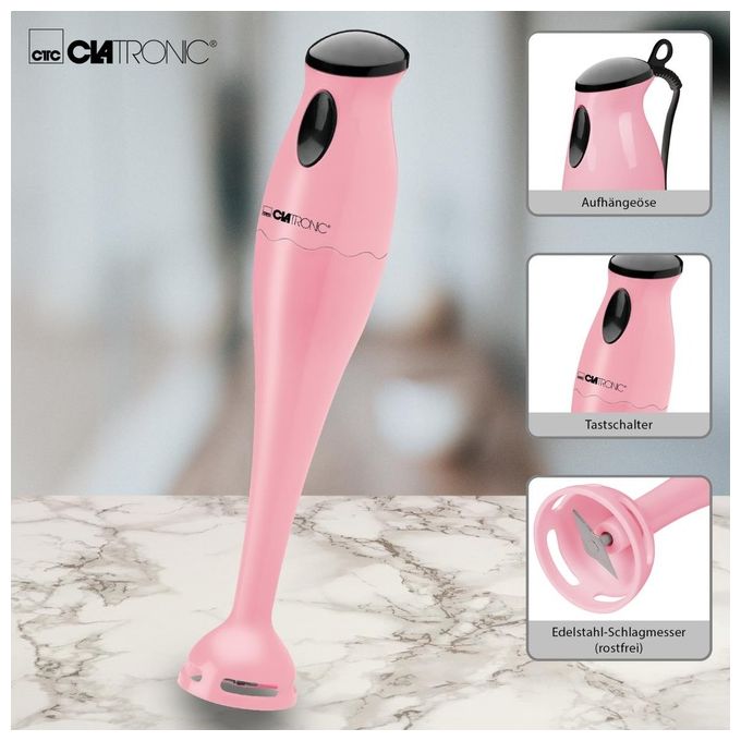 Clatronic SM 3577 Frullatore ad Immersione 180W Rosa