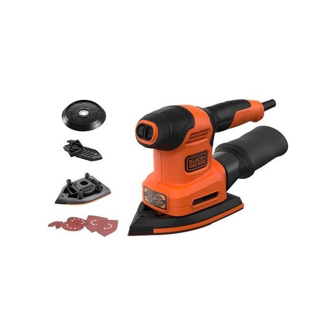 Black+Decker Multilevigatrice 4 in 1 200W con Piastra Dettagli Orbitale e Roto-Orbitale