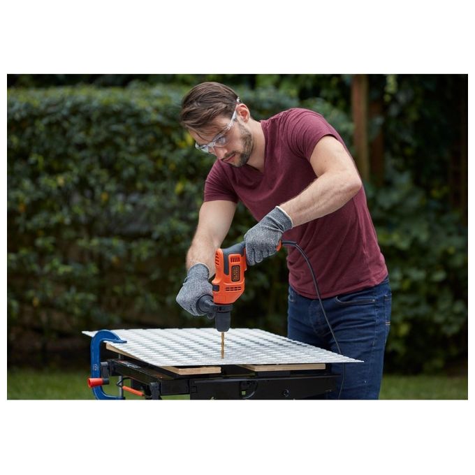 Black+Decker Trapano Elettrico a Percussione 500W Reversibile Mandrino Autoserrante
