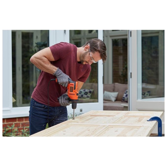 Black+Decker Trapano Elettrico a Percussione 500W Reversibile Mandrino Autoserrante