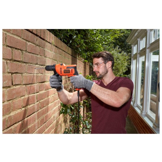 Black+Decker Trapano Elettrico a Percussione 500W Reversibile Mandrino Autoserrante