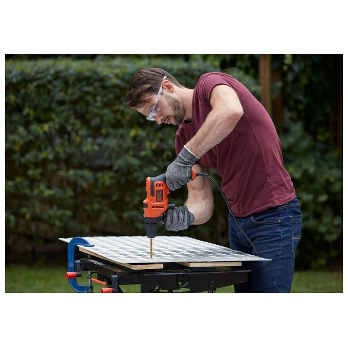 Black+Decker Trapano Elettrico a Percussione 500W Reversibile Mandrino Autoserrante
