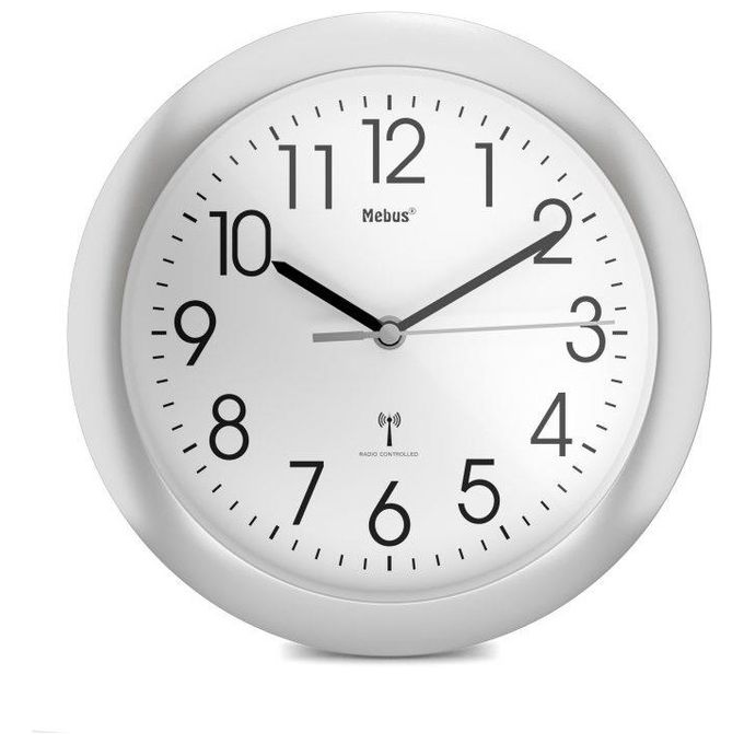 Mebus Orologio da Parete Radiocomandato Argento