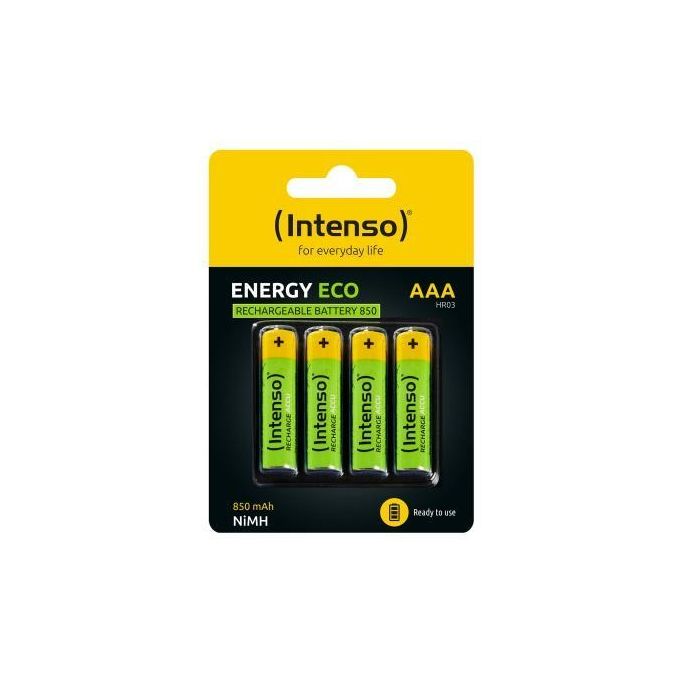 Intenso Energy Eco Batterie Ricaricabili NiMH 850mAh HR03 AAA Confezione da 4