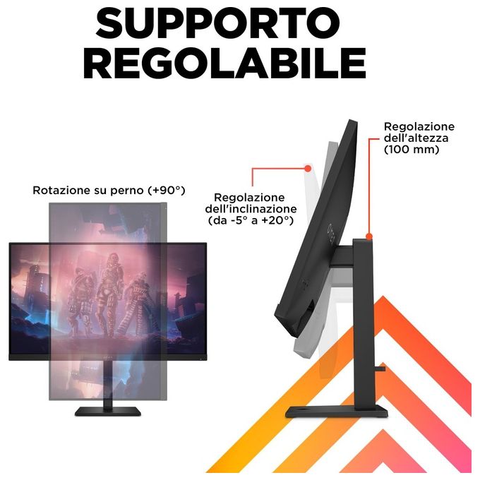 HP 780K0AA#ABB OMEN Monitor da gaming 31,5'' QHD 165 Hz IPS HDR400 AMD FreeSync Premium colore Nero