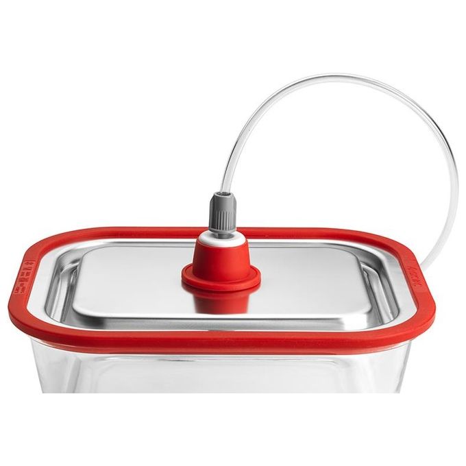 Magic Vac Contenitore Sottovuoto Free Inox e Rosso