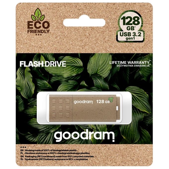 Goodram UME3-1280EFR11 UME3 Eco Friendly Chiavetta USB 128 GB USB tipo A 3.2 Gen 1 60 MB-s colore Marrone