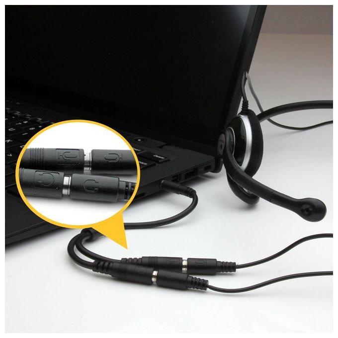 StarTech Adattatore splitter cuffie a 4 pin da 3,5 mm a 2x 3,5 mm a 3 pin - M-F