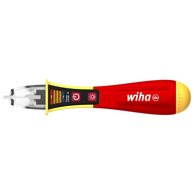 Wiha 43797 25513 Tester di Tensione Senza Contatto 12 1000 V AC con Display Incorporato e Torcia LED colore Rosso Giallo