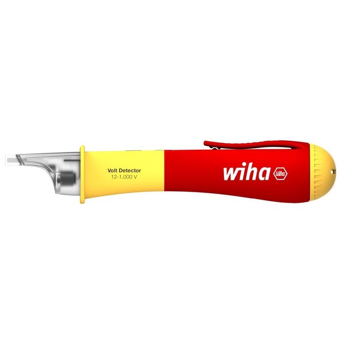 Wiha 43797 25513 Tester di Tensione Senza Contatto 12 1000 V AC con Display Incorporato e Torcia LED colore Rosso Giallo