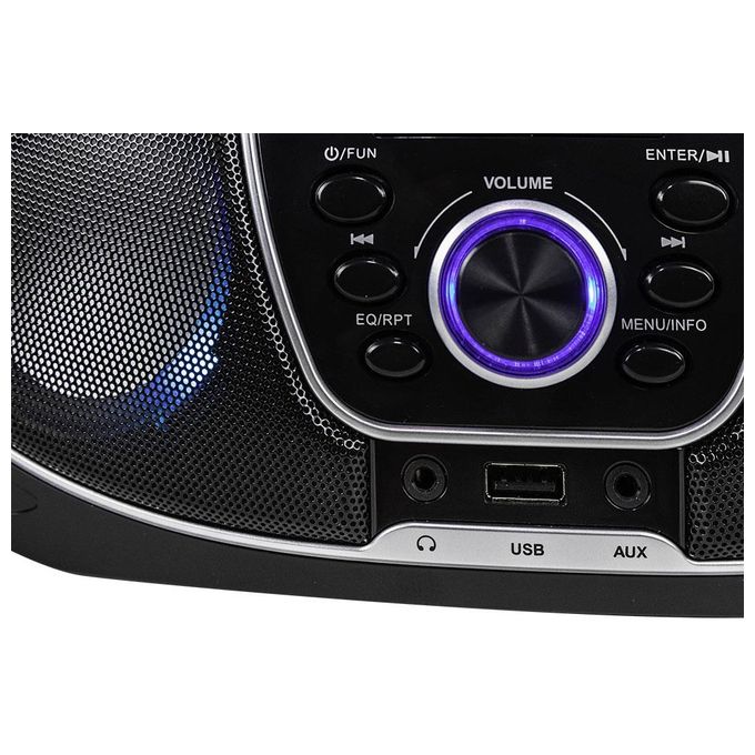 Trevi CM 588 DAB Stereo Portatile Boombox Radio DAB DAB+ FM CD USB Bluetooth AUX-IN Telecomando colore Nero
