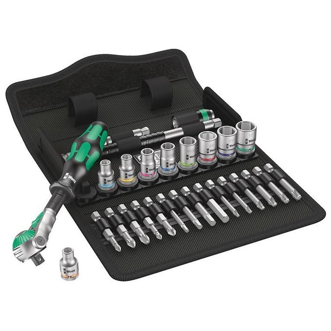 Wera 8100 SA 9 KIT_ con Cricchetto Zyklop Speed Attacco da 1-4'' in Pollici 28 Pezzi