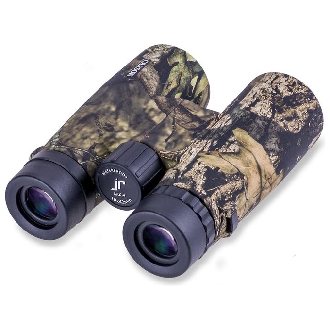 Carson JR-042MO JR Series Binocolo 10x42 mm Impermeabile con Prismi BAK-4 e Lenti Fully Multi Coated colore Mossy Oak Camouflage