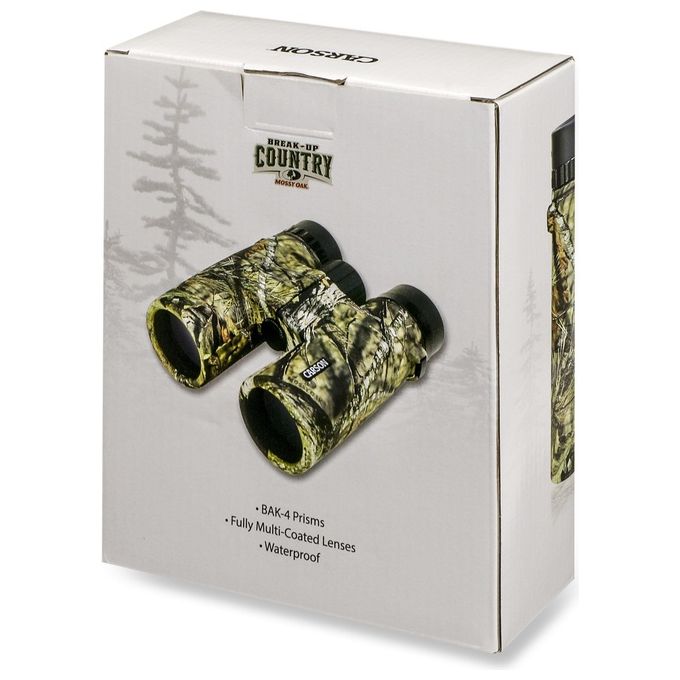 Carson JR-042MO JR Series Binocolo 10x42 mm Impermeabile con Prismi BAK-4 e Lenti Fully Multi Coated colore Mossy Oak Camouflage
