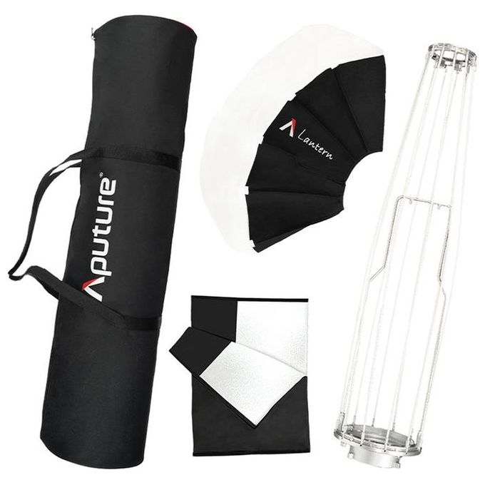 Aputure APJ0155A3E Lantern Softbox Sferico 66 cm Attacco Bowens Diffusione 270° con Gonnellino Rimovibile 4 Sezioni