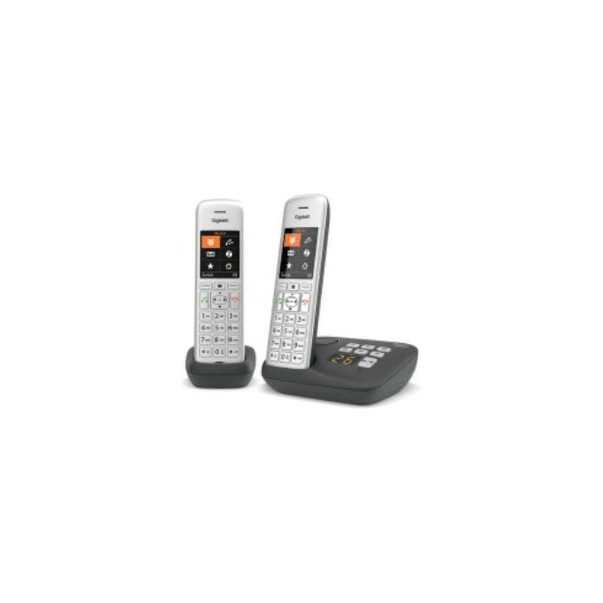 Gigaset CE575A DUO Telefono Cordless DECT Segreteria Vivavoce Rubrica 200 voci Display 2.2'' colore Nero Argento