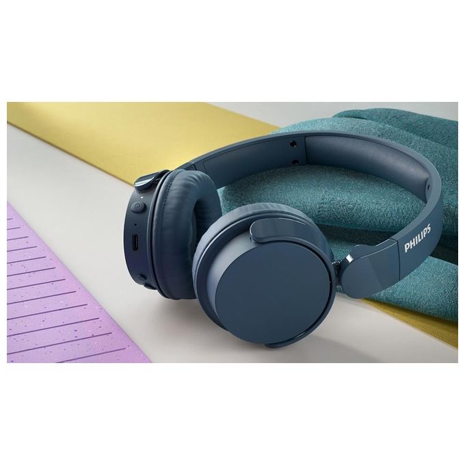 Philips TAH4209BL-00 Serie 4000 Cuffie On-ear Wireless Bluetooth 5.3 55h autonomia ricarica rapida USB-C colore Blu