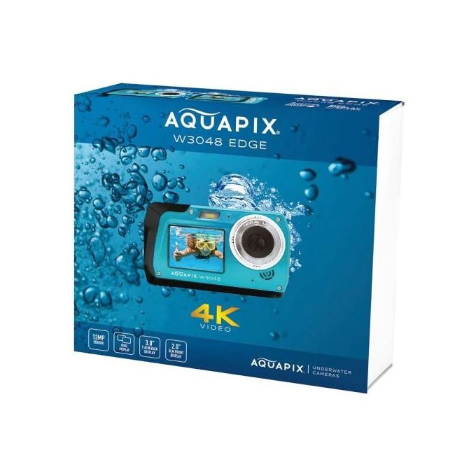 Easypix W3048 Aquapix W3048 Edge Fotocamera Subacquea 48 MP Doppio Display 3 m Impermeabile colore Iceblue