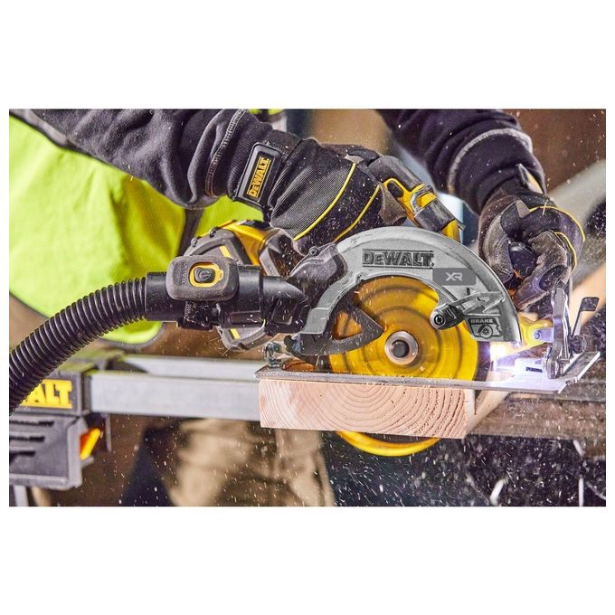 DEWALT DCS573NT-XJ Sega Circolare a Batteria 18V Brushless Diametro Lama 190 mm Profondita' di Taglio 67 mm Inclinazione 57° Luce LED Freno Elettronico colore Giallo-Nero