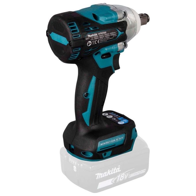 Makita DTW300Z Chiave a Impulsi a Batteria 18V con Motore Brushless Coppia Massima 330 Nm Attacco 1-2'' colore Nero