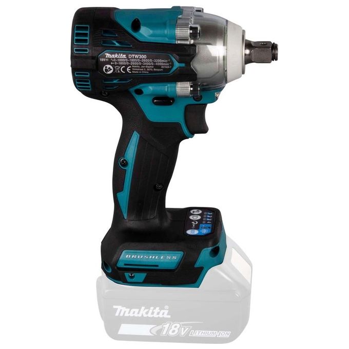 Makita DTW300Z Chiave a Impulsi a Batteria 18V con Motore Brushless Coppia Massima 330 Nm Attacco 1-2'' colore Nero