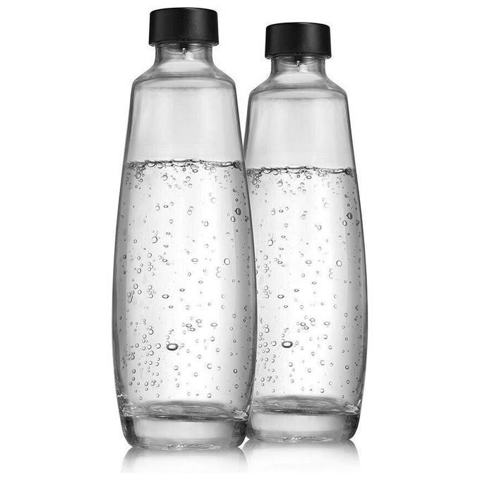 SodaStream 1047202410 DUO Caraffa in Vetro 1 L 2 pz Accessorio Gasatore Lavabile in Lavastoviglie colore Trasparente