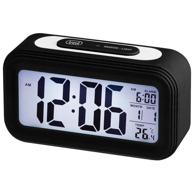 Trevi SLD 3068 S Sveglia Digitale Display LCD Retroilluminazione LED Termometro Calendario Funzione Snooze colore Nero