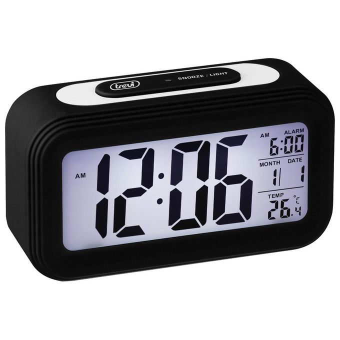 Trevi SLD 3068 S Sveglia Digitale Display LCD Retroilluminazione LED Termometro Calendario Funzione Snooze colore Nero