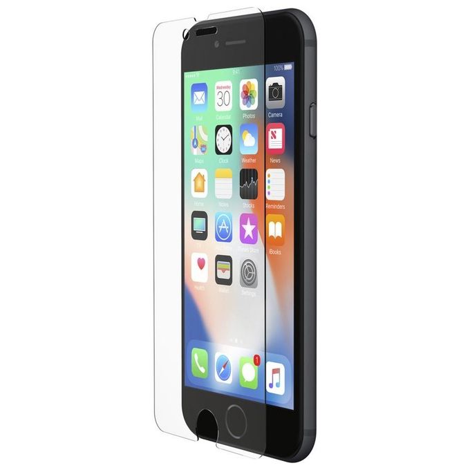 Belkin F8W883ZZ-AM SCREENFORCE InvisiGlass Ultra Pellicola Protettiva Trasparente per iPhone SE 2nd Gen iPhone 8 iPhone 7 Spessore 0.29 mm Antibatterico Resistente a Graffi e Impronte colore Trasparente