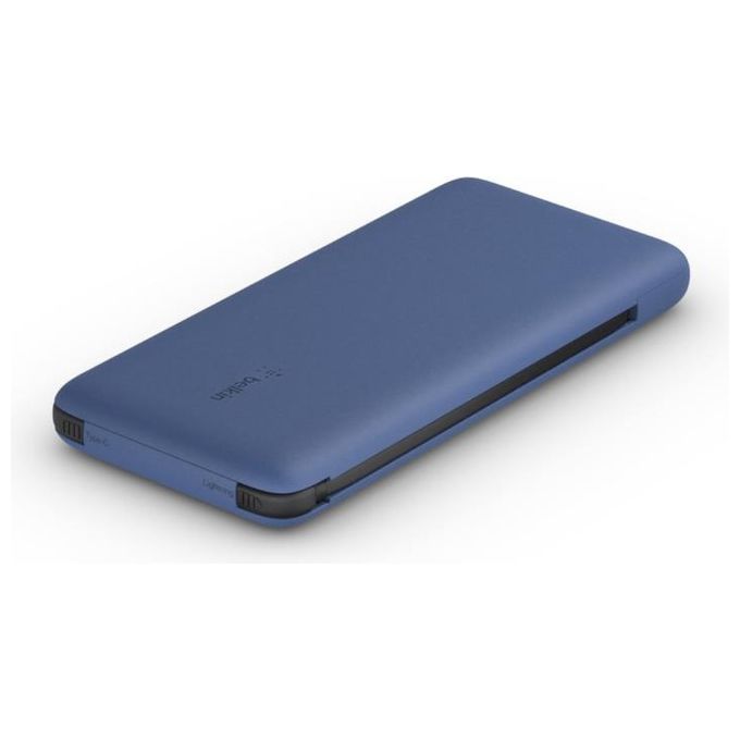 Belkin BPB006BTBLU Powerbank 10000 mAh USB-C Lightning Cavi Integrati 18W colore Blu