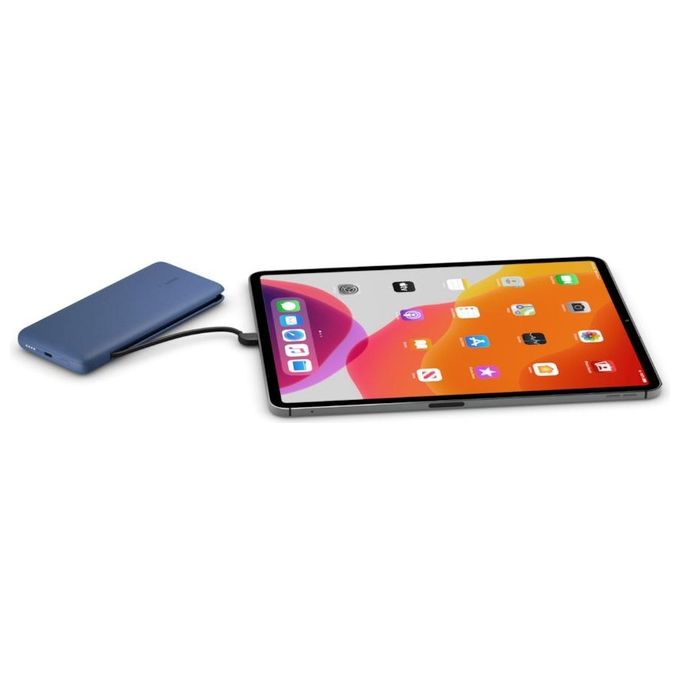 Belkin BPB006BTBLU Powerbank 10000 mAh USB-C Lightning Cavi Integrati 18W colore Blu