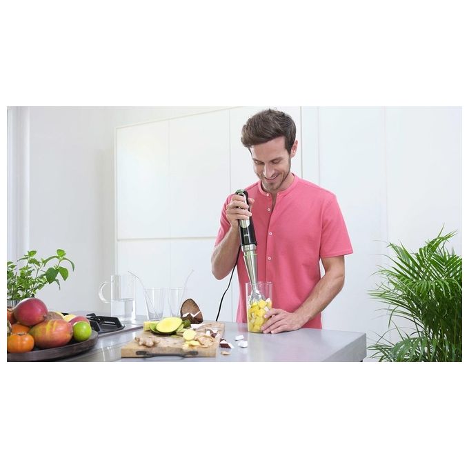 Braun MQ9187XLI MultiQuick 9 Frullatore ad Immersione 1200 W 0,6 L 3 velocita' ActiveBlade lavastoviglie colore Nero Acciaio Inox