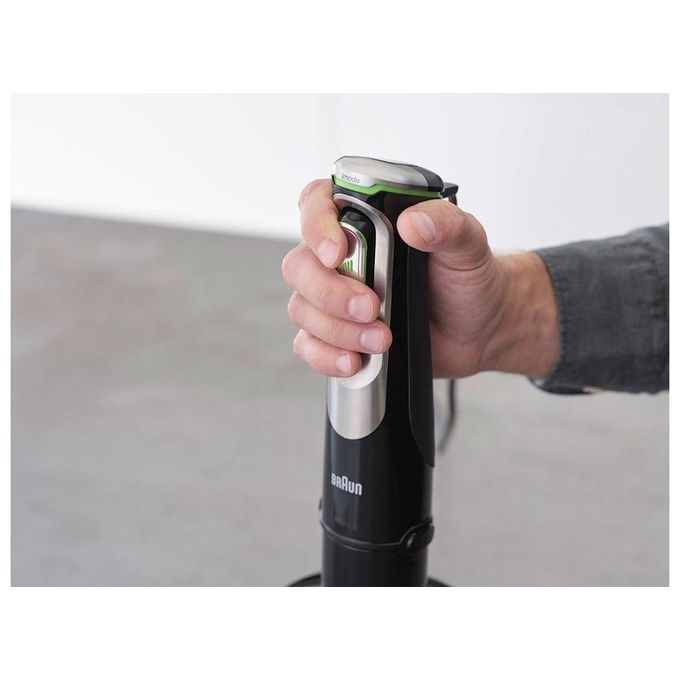 Braun MQ9187XLI MultiQuick 9 Frullatore ad Immersione 1200 W 0,6 L 3 velocita' ActiveBlade lavastoviglie colore Nero Acciaio Inox