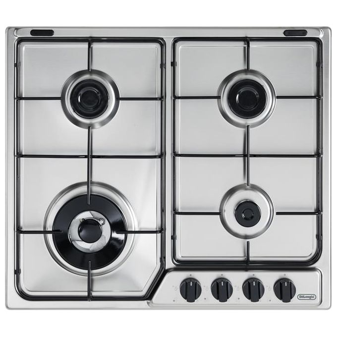 De Longhi YAF46ASDV Piano Cottura a Gas 4 Zone 1 Tripla corona Comandi Frontali 60cm Inox