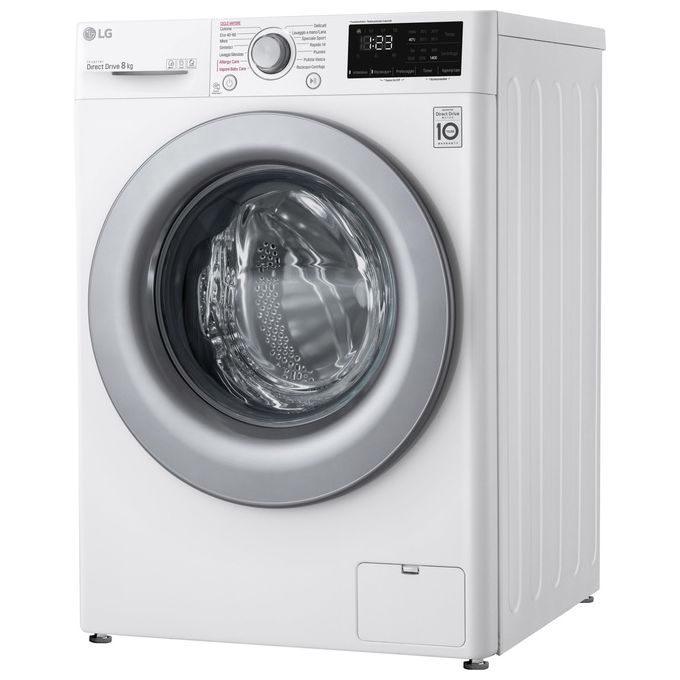 LG F2WV3S7S4E - Lavatrice Slim a carica frontale 7 kg, 1200 rpm, Classe energetica D, AI DD, Lavaggio a vapore Steam, (85x60x47,5 cm), Bianco