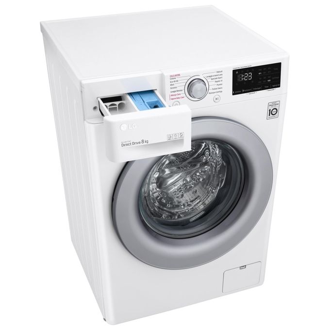 LG F2WV3S7S4E - Lavatrice Slim a carica frontale 7 kg, 1200 rpm, Classe energetica D, AI DD, Lavaggio a vapore Steam, (85x60x47,5 cm), Bianco