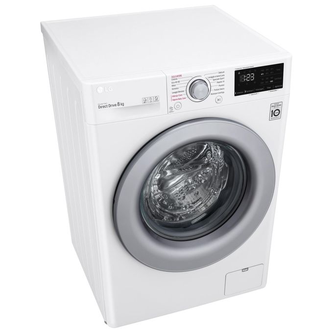 LG F2WV3S7S4E - Lavatrice Slim a carica frontale 7 kg, 1200 rpm, Classe energetica D, AI DD, Lavaggio a vapore Steam, (85x60x47,5 cm), Bianco
