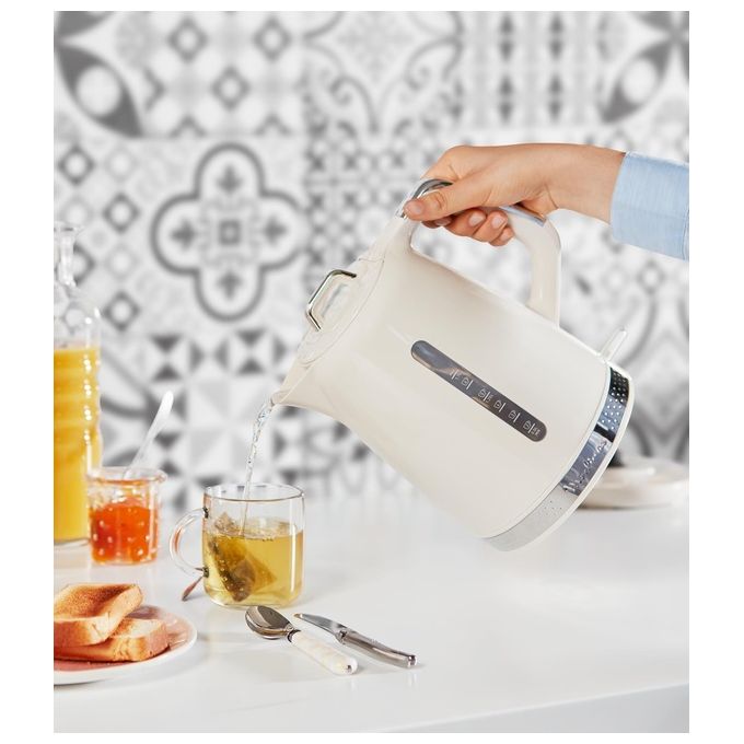 Moulinex BY320 Soleil Bollitore Elettrico 1.7 L 2400 W Coperchio a Cerniera Filtro Anticalcare Base Girevole 360° colore Avorio