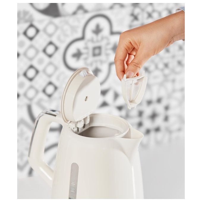 Moulinex BY320 Soleil Bollitore Elettrico 1.7 L 2400 W Coperchio a Cerniera Filtro Anticalcare Base Girevole 360° colore Avorio