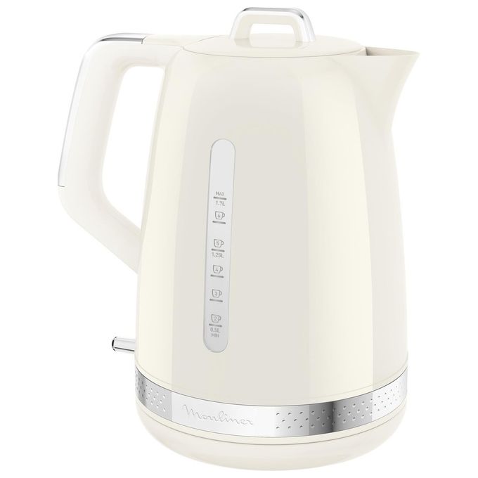 Moulinex BY320 Soleil Bollitore Elettrico 1.7 L 2400 W Coperchio a Cerniera Filtro Anticalcare Base Girevole 360° colore Avorio
