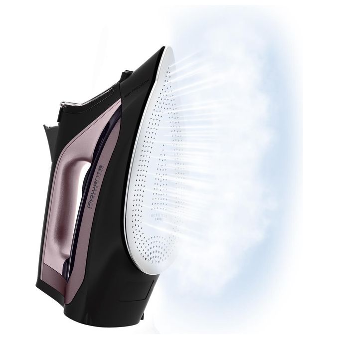 Rowenta DW4345 Express Steam Ferro da Stiro a Vapore 2600W Colpo Vapore 200 g-min Piastra Acciaio Inox Anticalcare colore Nero Rosa
