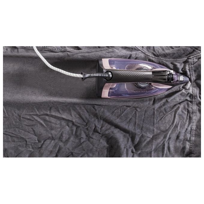 Rowenta DW4345 Express Steam Ferro da Stiro a Vapore 2600W Colpo Vapore 200 g-min Piastra Acciaio Inox Anticalcare colore Nero Rosa